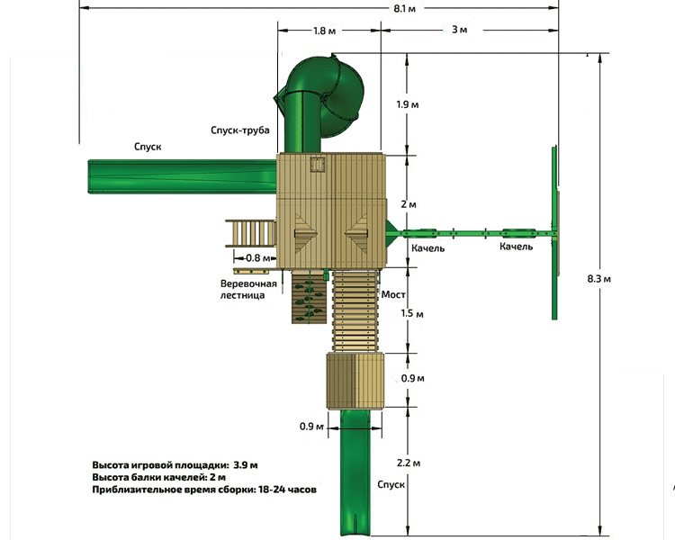 Схема детской площадки ГОРЕЦ 3